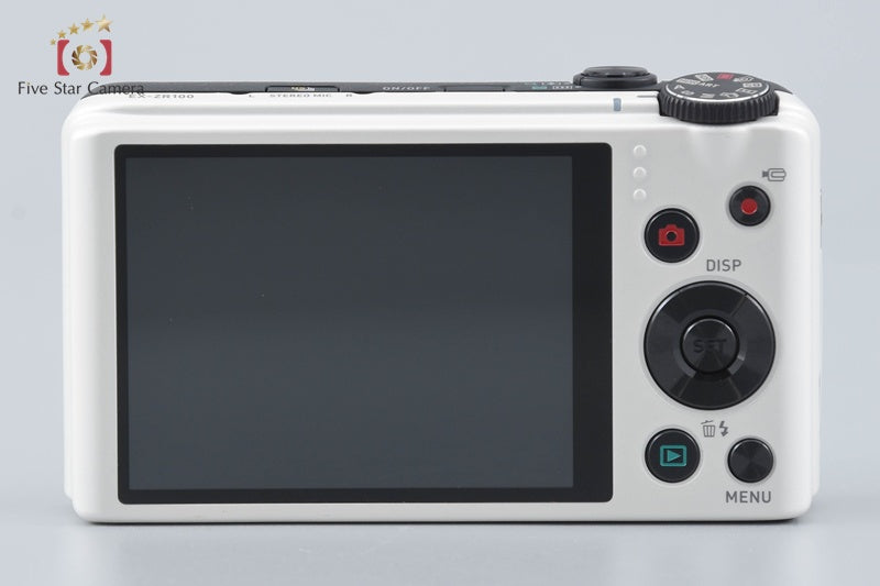 Casio HIGH SPEED EXILIM EX-ZR100 White 12.1 MP Digital Camera w/ Box