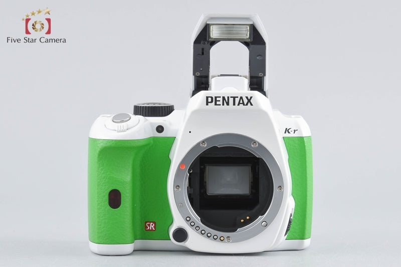 "Count 3,556" PENTAX K-r White x Green 12.4 MP Digital SLR Camera 18-55 Lens