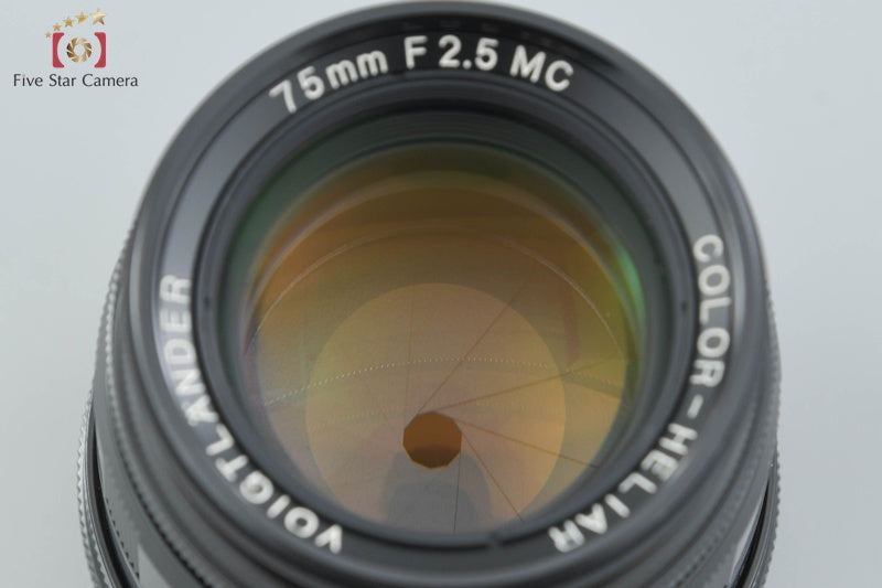 Voigtlander COLOR-HELIAR 75mm f/2.5 MC Black L39 Leica Thread Mount Lens w/ Box