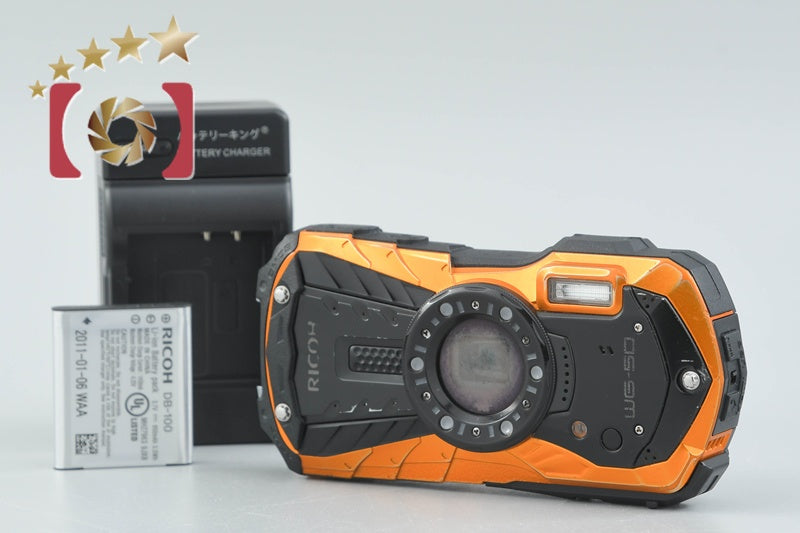 Ricoh Pentax WG-50 Orange 16.0 MP Waterproof Action Camera from Japan