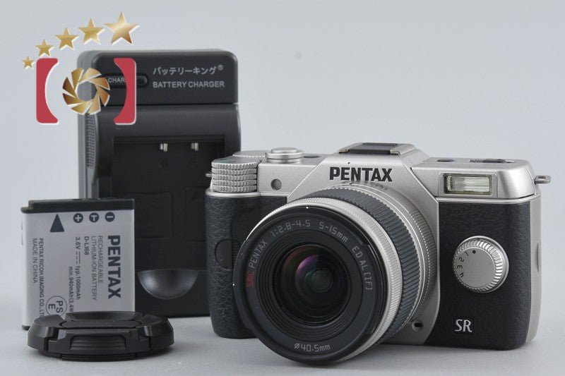 "Shutter count 2,214" PENTAX Q10 Silver 12.4 MP Digital Camera 5-15 Lens