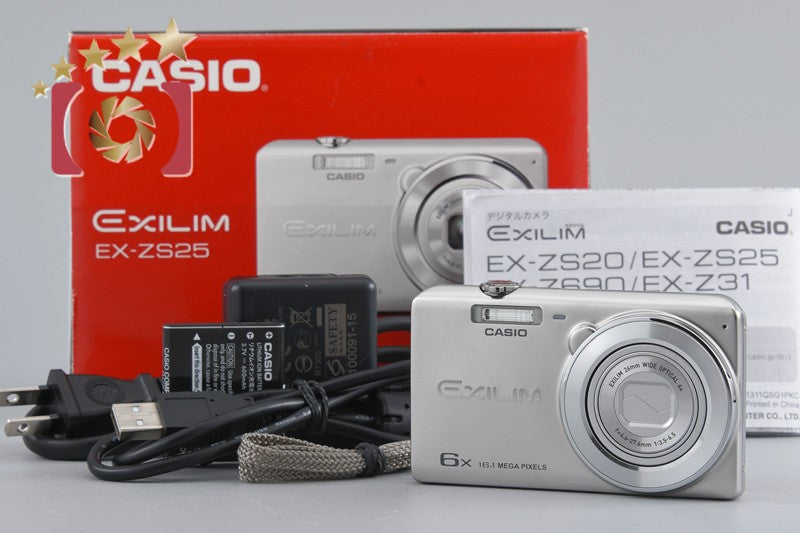 Casio EXILIM EX-ZS25 Silver 16.1 MP Digital Camera w/ Box