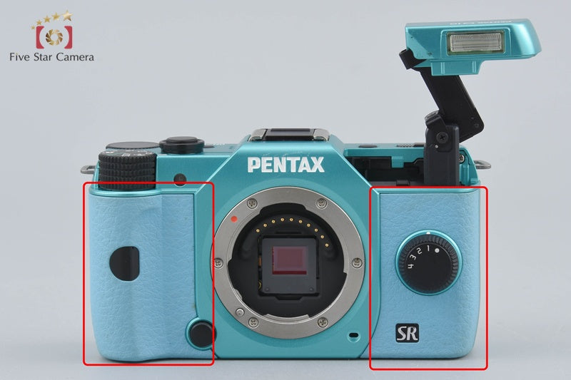 "Count 702" PENTAX Q10 Mint Aqua 12.4 MP Digital Camera 5-15 15-45 Lenses