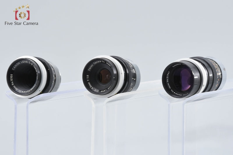 Canon Eight + C-8 6.5mm f/1.8 + C-8 13mm f/1.4 + C-8 38mm f/1.8