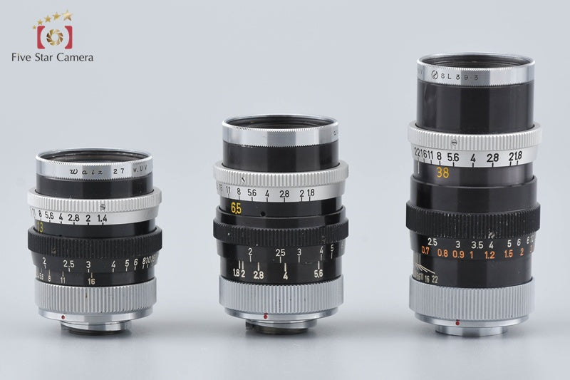 Canon Eight + C-8 6.5mm f/1.8 + C-8 13mm f/1.4 + C-8 38mm f/1.8