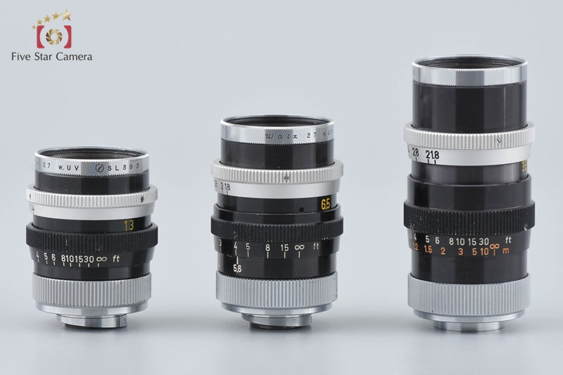 Canon Eight + C-8 6.5mm f/1.8 + C-8 13mm f/1.4 + C-8 38mm f/1.8