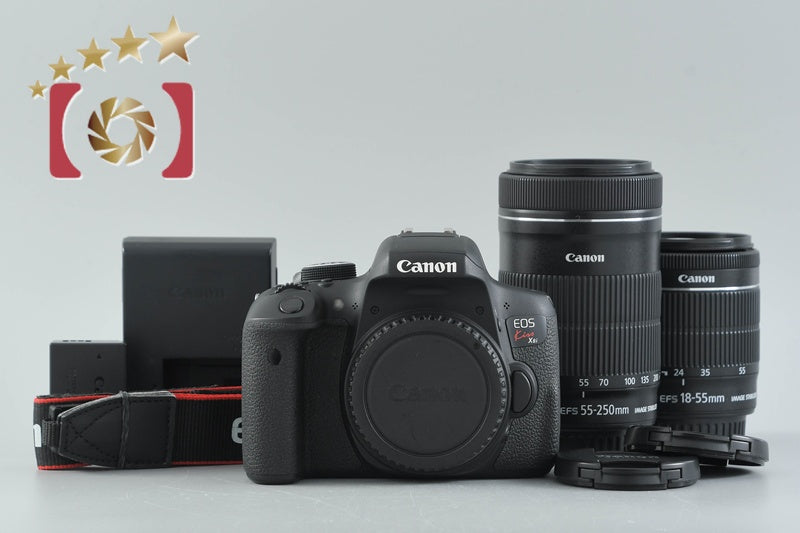 Canon EOS Kiss X8i / Rebel T6i / 750D 24.2 MP DSLR 18-55 55-250 Lenses