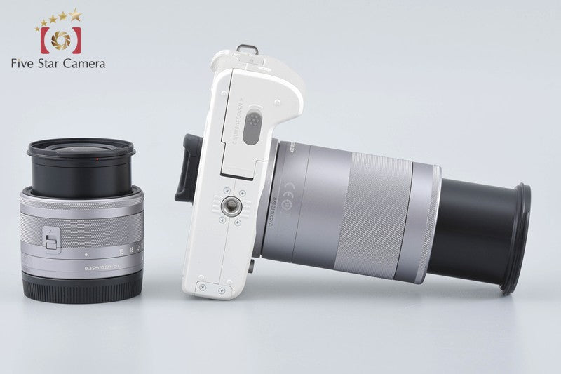 "Count 2,000" Canon EOS Kiss M / M50 White 24.0 MP 15-45 55-200 IS STM Lenses