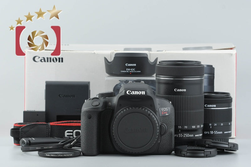 "Count 1,602" Canon EOS Kiss X9i / Rebel T7i / 800D 24.2 MP 18-55 55-250 Lenses