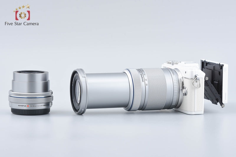 "Count 1,088" Olympus PEN Lite E-PL7 White 16.1 MP 14-42 40-150 Lenses