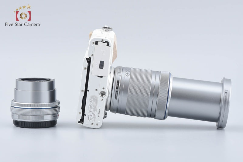 "Count 1,088" Olympus PEN Lite E-PL7 White 16.1 MP 14-42 40-150 Lenses