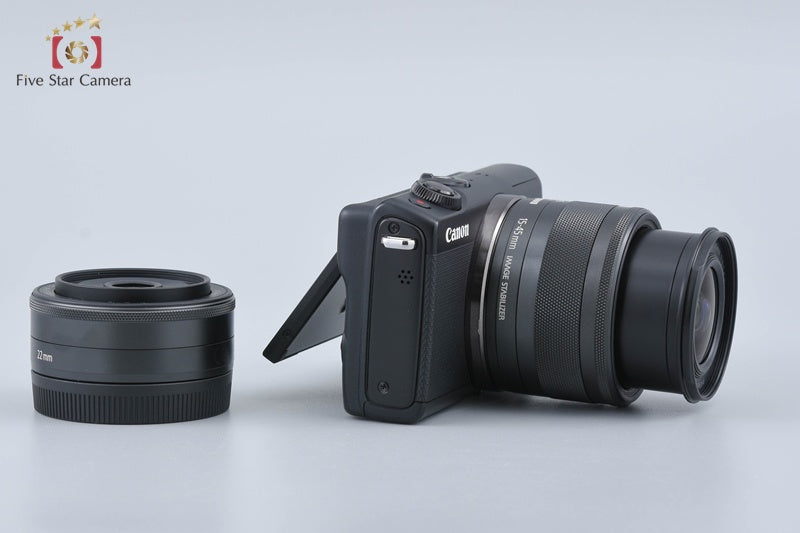 Canon EOS M100 Black 24.2 MP Digital Mirrorless Camera EF-M 15-45 22 Lenses