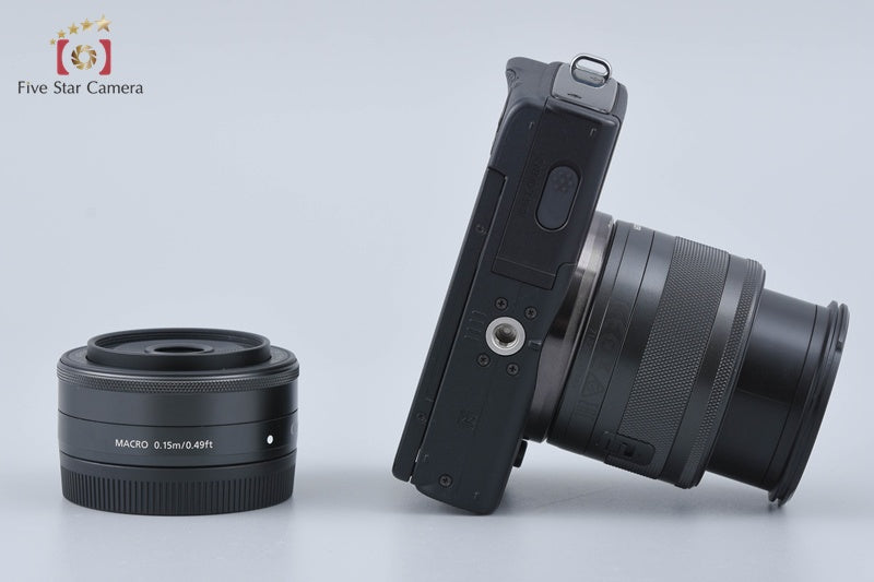 Canon EOS M100 Black 24.2 MP Digital Mirrorless Camera EF-M 15-45 22 Lenses