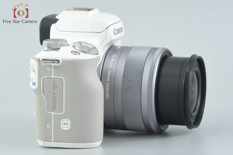 Canon EOS Kiss M / M50 White 24.0 MP 15-45 IS STM Lens