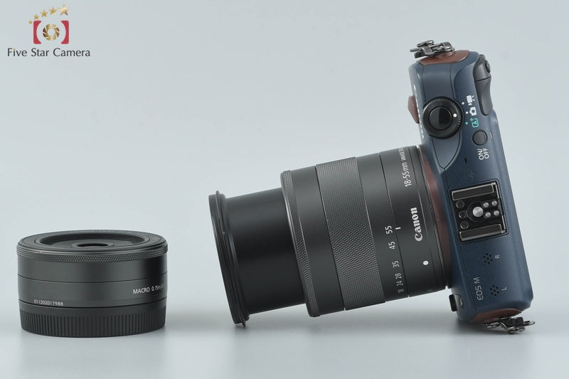 Canon EOS M Bay Blue 18.0 MP Mirrorless Camera 18-55 22 Lenses