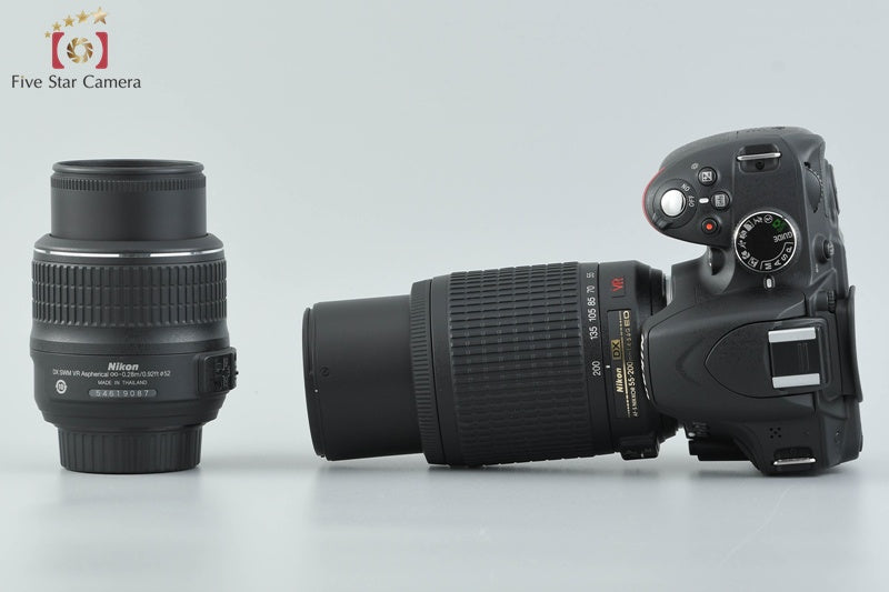 "Shutter count 891" Nikon D3200 Black 24.2 MP DSLR 18-55 55-200 Lenses