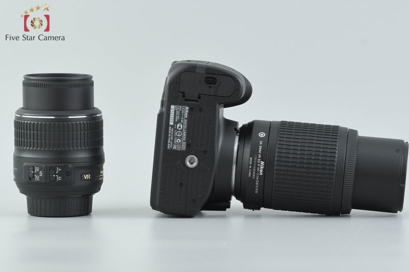 "Shutter count 891" Nikon D3200 Black 24.2 MP DSLR 18-55 55-200 Lenses