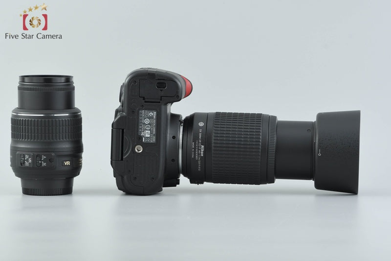 Nikon D5000 12.3 MP DSLR Camera 18-55 55-200 VR Lenses