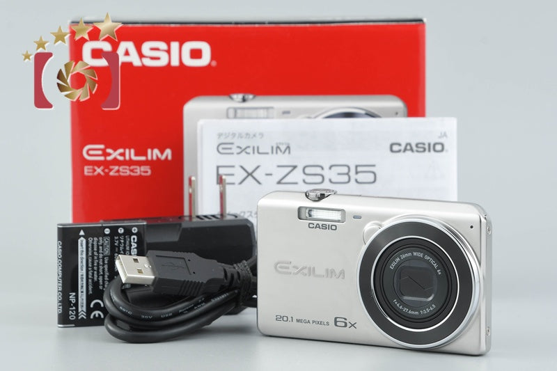 Casio EXILIM EX-ZS35 Silver 20.1 MP Digital Camera w/ Box