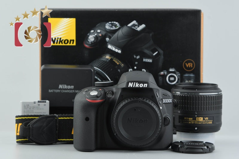 "Count 493" Nikon D3300 Black 24.2 MP DSLR 18-55mm VR II Lens w/ Box