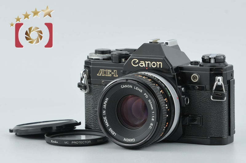 Canon AE-1 Black 35mm SLR Film Camera + FD 50mm f/1.8 S.C.