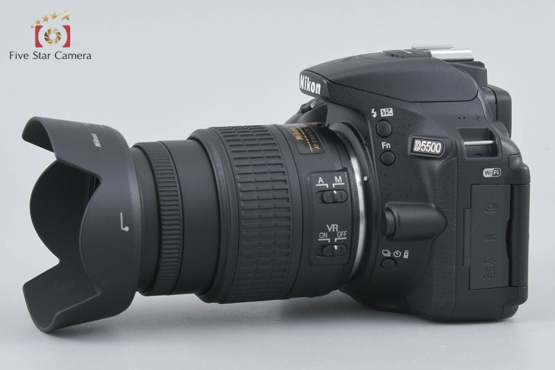 "Shutter count 3,335" Nikon D5500 Black 24.2 MP DSLR Camera 18-55 VR II Lens