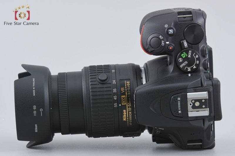 "Shutter count 3,335" Nikon D5500 Black 24.2 MP DSLR Camera 18-55 VR II Lens