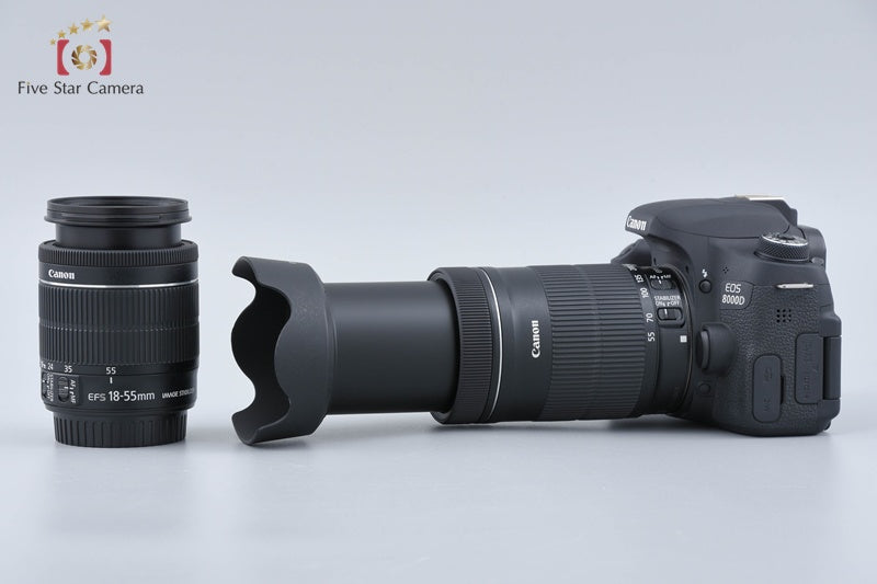 Canon EOS 8000D / Rebel T6s / 760D 24.2 MP EF-S 18-55 55-250 Lenses w/ Box