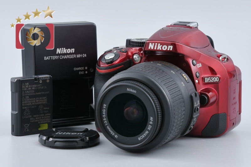 Nikon D5200 Red 24.1 MP DSLR Camera 18-55 VR Lens