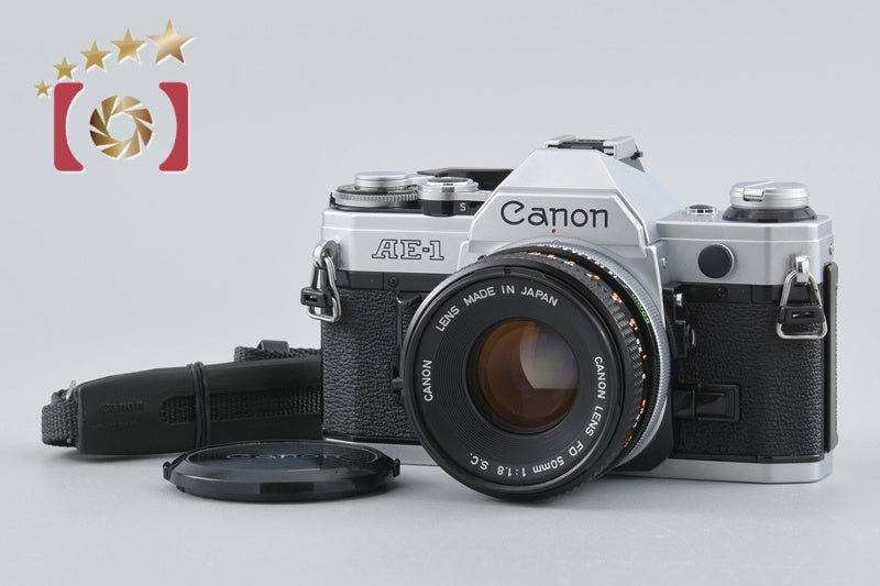 Canon AE-1 Silver 35mm SLR Film Camera + FD 50mm f/1.8 S.C.