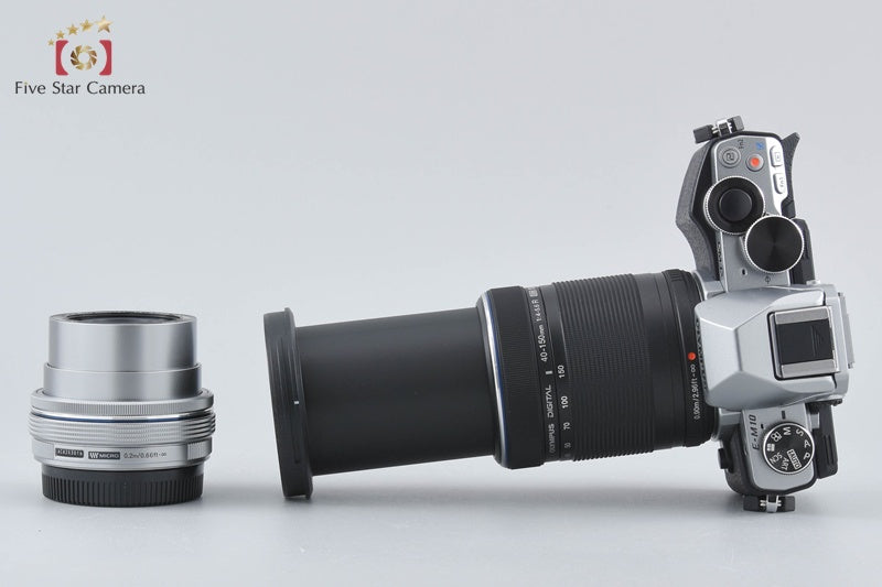 "Count 890" Olympus OM-D E-M10 Silver 16.1 MP 14-42 40-150 Lenses