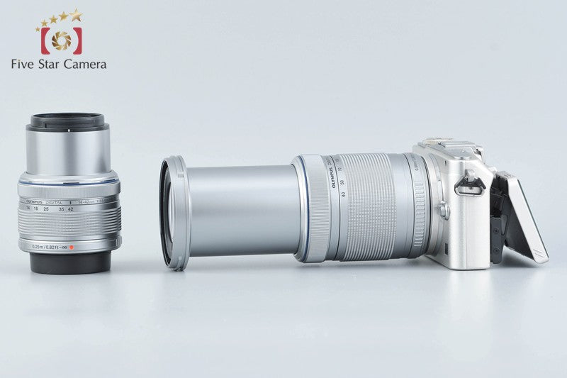 "Count 500" Olympus PEN Lite E-PL5 Silver 16.5 MP 14-42 40-150 Lenses