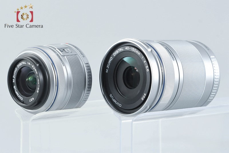 "Count 500" Olympus PEN Lite E-PL5 Silver 16.5 MP 14-42 40-150 Lenses