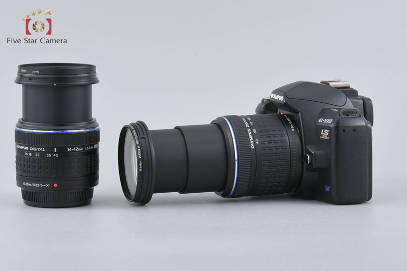 "Count 4,607" Olympus E-510 10.0 MP Digital SLR Camera 14-42 40-150 Lenses