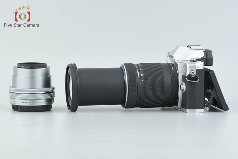 "Count 2,246" Olympus OM-D E-M10 Mark IV Silver 20.3 MP 14-42 40-150 Lenses