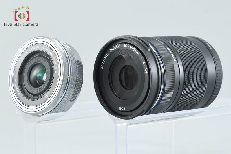 "Count 2,246" Olympus OM-D E-M10 Mark IV Silver 20.3 MP 14-42 40-150 Lenses