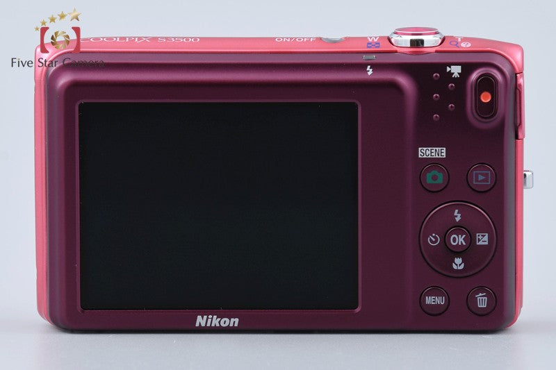 Nikon COOLPIX S3500 Strawberry Pink 20.0 MP Digital Camera w/ Box