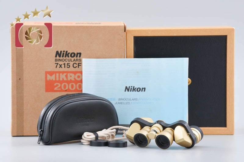 Nikon Mikron 2000 7x15 CF 7° Gold Binoculars w/ Box