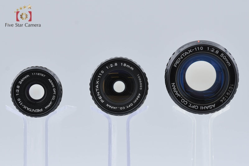 Pentax 110 18mm f/2.8 + 24mm f/2.8 + 50mm f/2.8