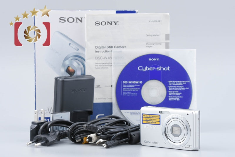 SONY Cyber-shot DSC-W180 Silver 20.1MP Digital Camera International Model w/ Box