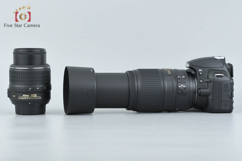 "Shutter count 4,716" Nikon D3100 14.2 MP Digital SLR Camera 18-55 55-300 Lenses