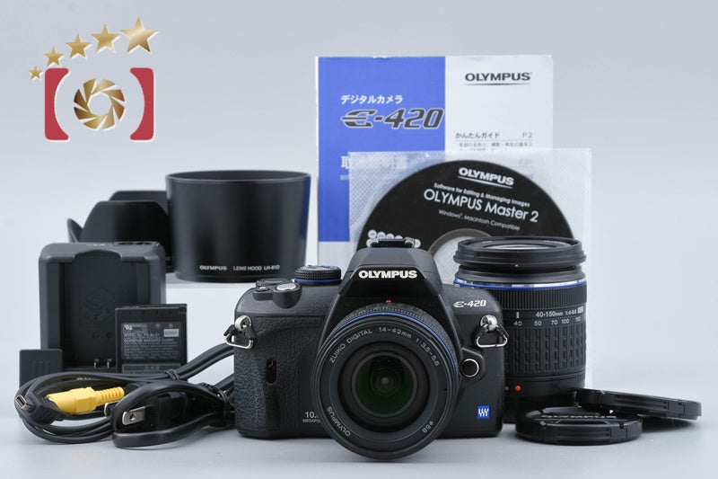 "Count 3,309" Olympus E-420 10.0 MP Digital SLR Camera 14-42 40-150 Lenses
