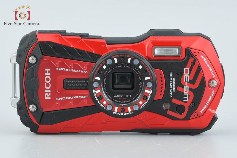 "Count 4" Ricoh PENTAX WG-30 Vermilion Red 16.0 MP Waterproof Action Camera