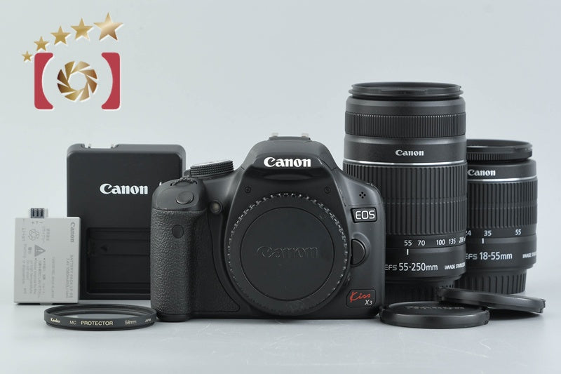 Canon EOS Kiss X3 / Rebel T1i / 500D 15.1 MP DSLR EF-S 18-55 55-250 Lenses
