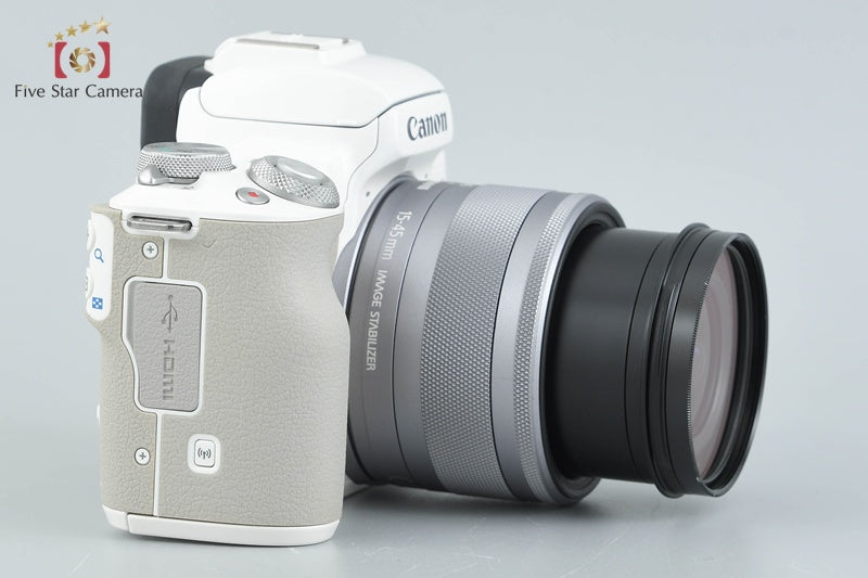Canon EOS Kiss M / M50 White 24.0 MP 15-45 IS STM Lens