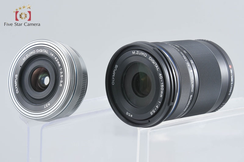 "Count 2,108" Olympus OM-D E-M10 Mark III Silver 16.1MP 14-42 40-150 Lens w/ Box