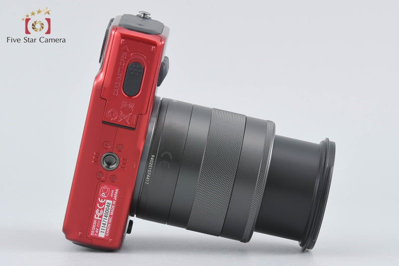 Canon EOS M Red 18.0 MP Mirrorless Camera EF-M 18-55 IS STM Lens