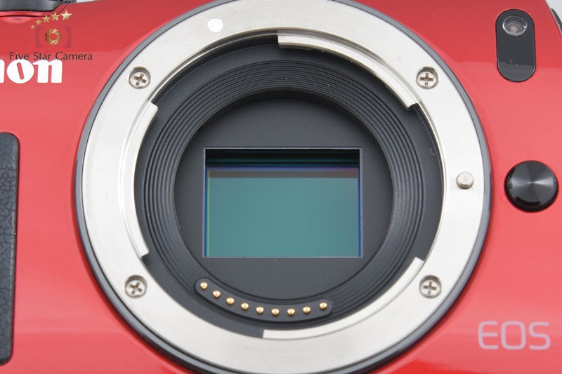Canon EOS M Red 18.0 MP Mirrorless Camera EF-M 18-55 IS STM Lens