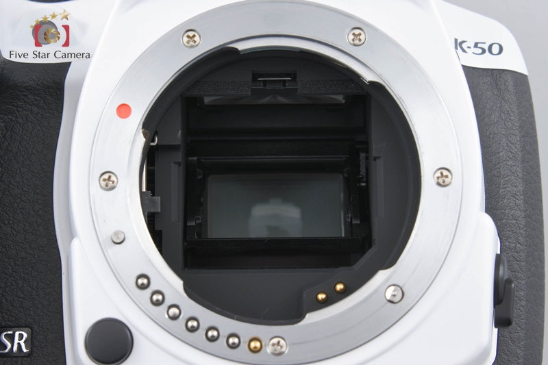 Count 1,727 Pentax K-50 White 16.3 MP Digital SLR Camera 18-135 WR Lens w/ Box