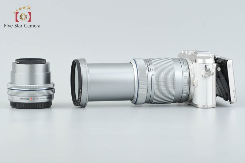 "Shutter count 1,883" Olympus PEN E-PL8 White 16.1 MP 14-42 40-150 Lenses